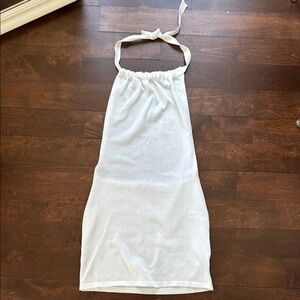 White Halter Knit Backless Mini Dress